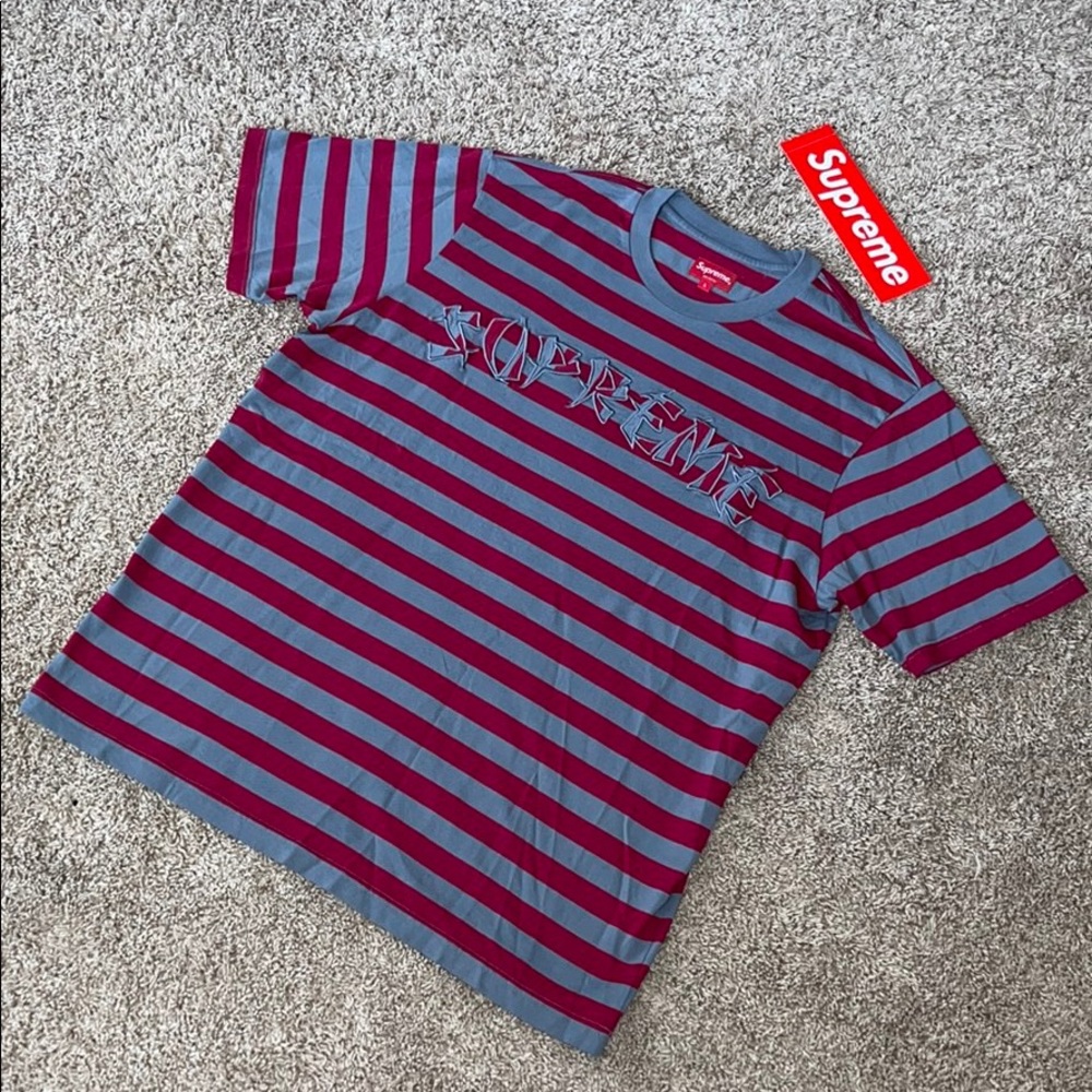 Supreme | Stripe Appliqué S/S Top - Picture 1 of 9